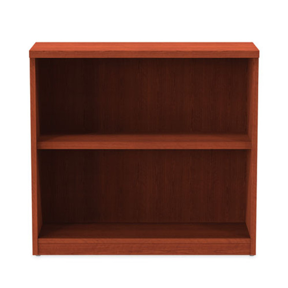 Alera Valencia Series Bookcase, Two-Shelf, 31.75w x 14d x 29.5h, Med Cherry