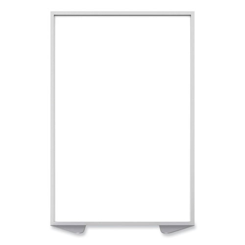 Floor Partition with Aluminum Frame, 48.06 x 2.04 x 71.86, White