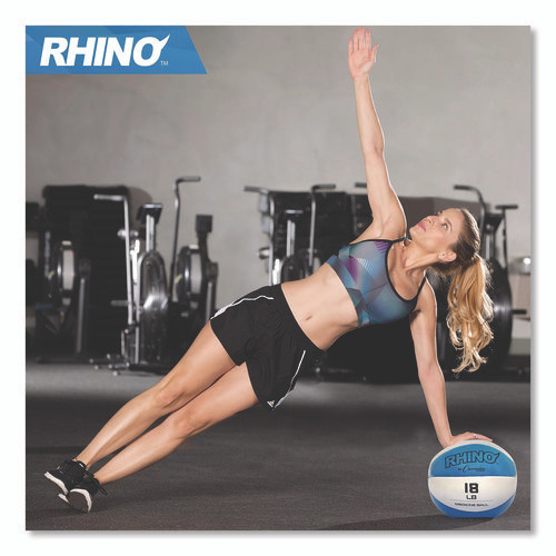 Rhino Leather Medicine Ball, 18 lb, Teal/White