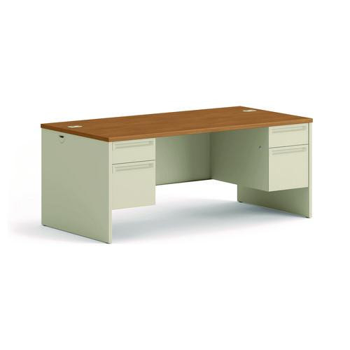 38000 Series Double Pedestal Desk, 72" x 36" x 29.5", Harvest/Putty