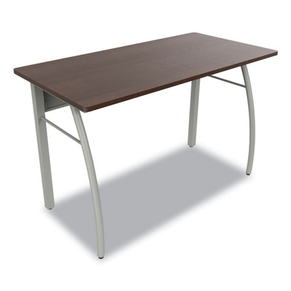 Trento Line Rectangular Desk, 47.25" x 23.63" x 29.5", Mocha/Gray