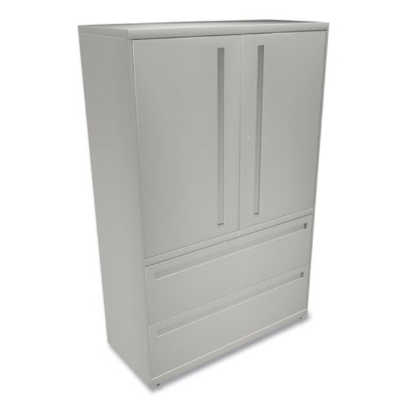 Brigade 700 Series Lateral File, Three-Shelf Enclosed Storage, 2 Legal/Letter-Size File Drawers, Gray, 42" x 18" x 64.25"