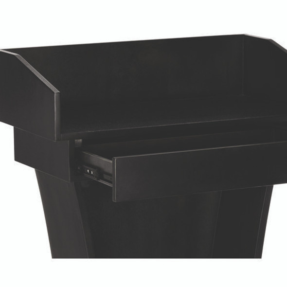 Wood Stand-Up Podium Lectern Speaker Stand with Drawer and Storage Area, 27.55 x 14 x 43.3, Black Wood Stand-Up Podium Lectern Speaker Stand with Drawer and Storage Area, 27.55 x 14 x 43.3, Black