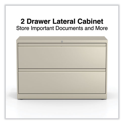 Lateral File, 2 Legal/Letter-Size File Drawers, Putty, 42" x 18.63" x 28"