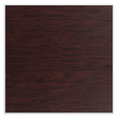 Cafe Table, 36w x 36d x 30h, Square Top/Round Base, Mahogany Top, Black Base