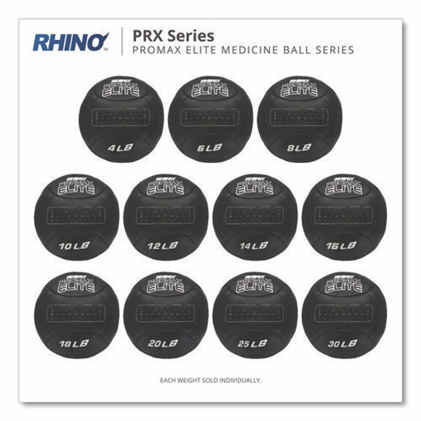 Rhino Promax Elite Medicine Ball, 18 lb, Black