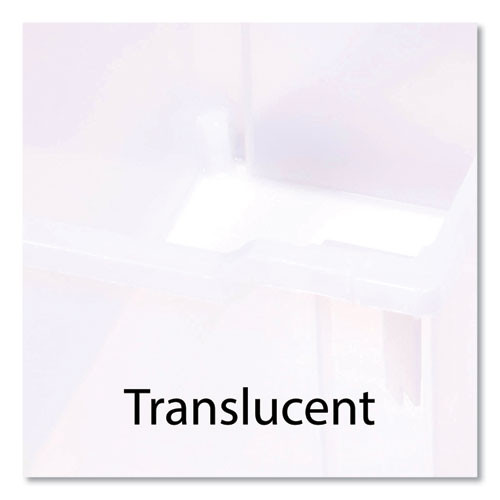 Callero Plus Double Column Trolley Set 5, Metal, 1 Shelf, 16 F1 Shallow Bins, 27.4" x 17.3" x 41.5", Silver/Translucent Frost