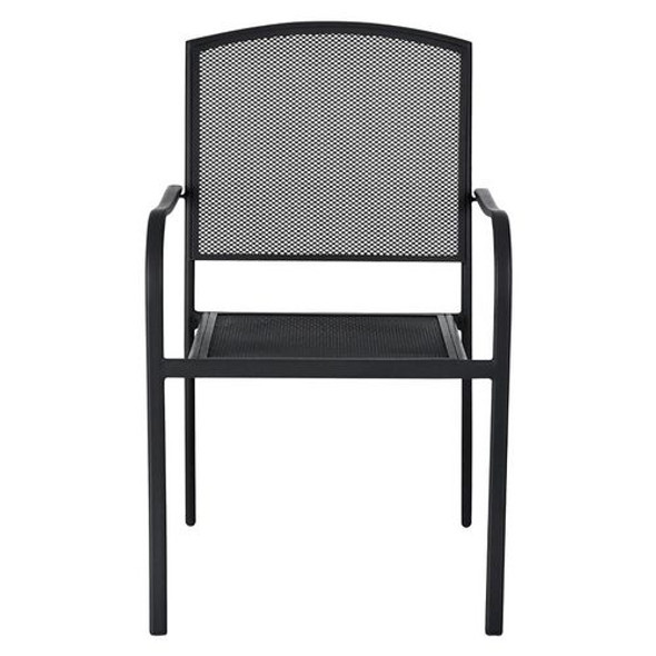 Interion Mesh Cafe Table and Chair Sets, Round, 48" Dia x 29"h, Black Top, Black Base/Legs