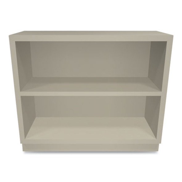 Metal Bookcase, Two-Shelf, 34.5w x 12.63d x 29h, Putty