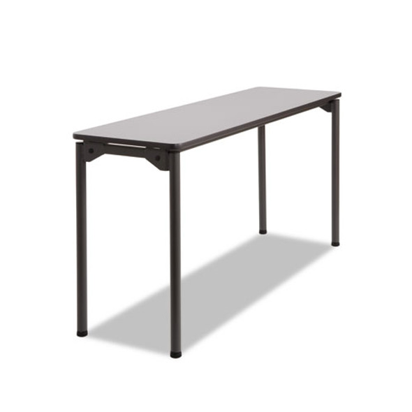 Maxx Legroom Wood Folding Table, Rectangular, 60" x 18" x 29.5", Gray/Charcoal