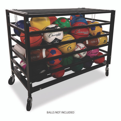 All Pro Lockable Ball Locker, Metal, 220 lb Capacity, 24 x 47 x 37, Black