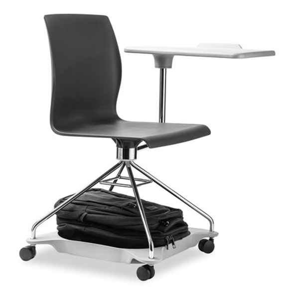 CoGo Mobile Tablet Chair, Supports Up to 440 lb, 18.75" Seat Height, Black Seat, Black Back, Chrome Frame
