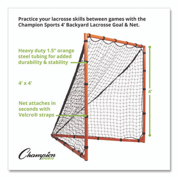 Backyard Lacrosse Goal and Net, 4 ft x 4 ft, 1.25" dia Frame