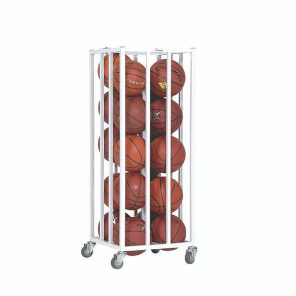 Deluxe Vertical Ball Cage, Fits Approximately 20 Balls, Metal, 20" x 20" x 48", White