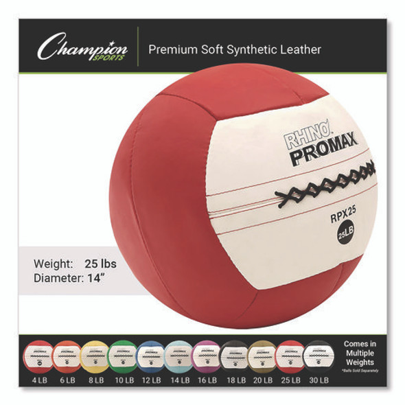 Rhino Promax Medicine Ball, 25 lb, Red