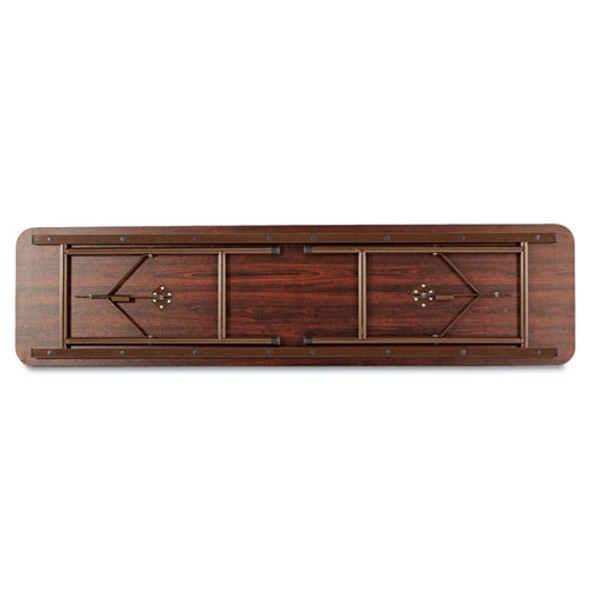 Wood Folding Table, Rectangular, 71.88w x 17.75d x 29.13h, Mahogany