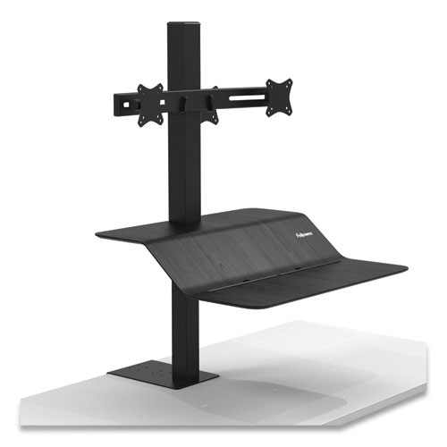 Lotus VE Sit-Stand Workstation - Dual, 29" x 28.5" x 42.5", Black