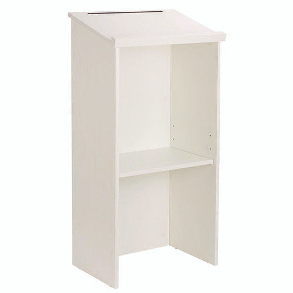 Wood Stand-up Podium Lectern Speaker Stand, 23 x 15 x 45.8, White