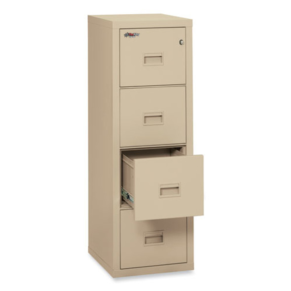 Compact Turtle Insulated Vertical File, 1-Hour Fire Protection, 4 Legal/Letter File Drawer, Parchment, 17.75 x 22.13 x 52.75