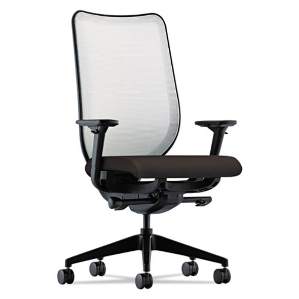 Nucleus Series Work Chair, ilira-Stretch M4 Back, Supports 300 lb, 17" to 21.5" Seat, Espresso Seat, Fog Back, Black Base Nucleus Series Work Chair, ilira-Stretch M4 Back, Supports 300 lb, 17" to 21.5" Seat, Espresso Seat, Fog Back, Black Base