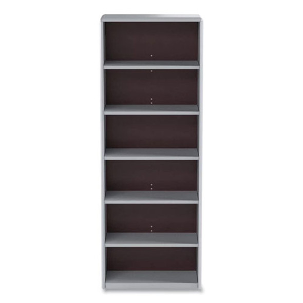 ValueMate Economy Bookcase, Six-Shelf, 31.75w x 13.5d x 80h, Gray