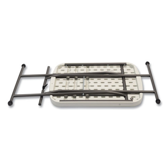 Height-Adjustable Personal Folding Table, Rectangular, 25.6" x 17.7" x 19" to 28", White Top, Dark Gray Legs