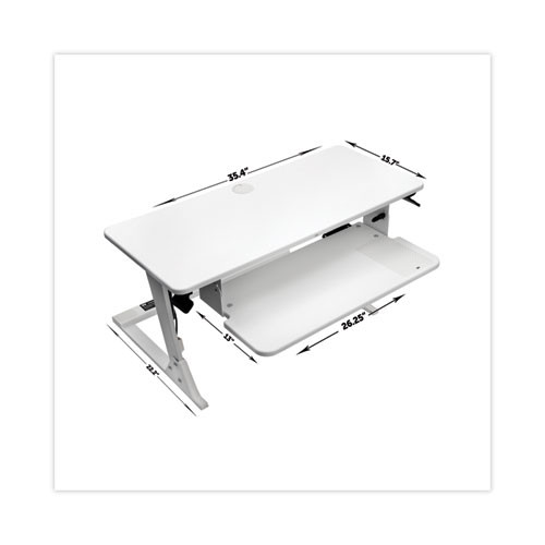Precision Standing Desk, 35.4" x 23.2" x 6.2" to 20", White