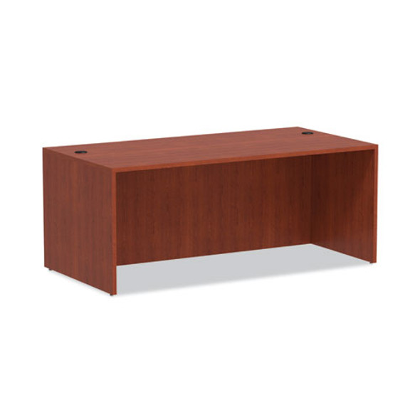 Alera Valencia Series Straight Front Desk Shell, 71" x 35.5" x 29.63", Medium Cherry