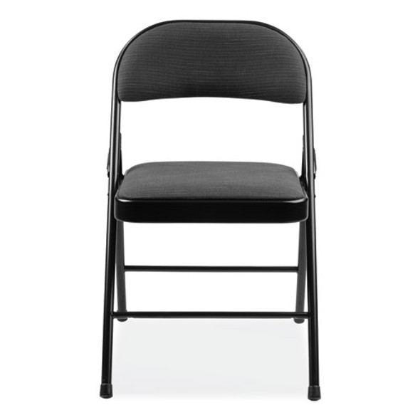 970 Series Fabric Padded Steel Folding Chair, Supports Up to 250 lb, 17.75" Seat Height, Star Trail Black, 4/Carton