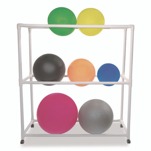 9 Ball ABS Storage Cart, Plastic, 132 lb Capacity, 19 x 62 x 67, White