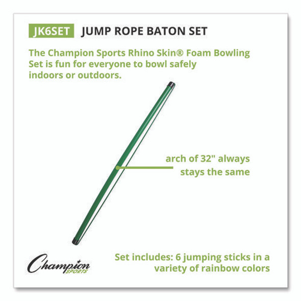 Jump Rope Baton Set, 32", Assorted Colors, 6 Batons/Set