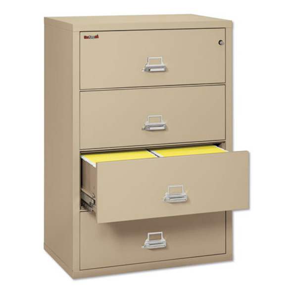 Insulated Lateral File, 4 Legal/Letter-Size File Drawers, Parchment, 37.5" x 22.13" x 52.75", 323.24 lb Overall Capacity