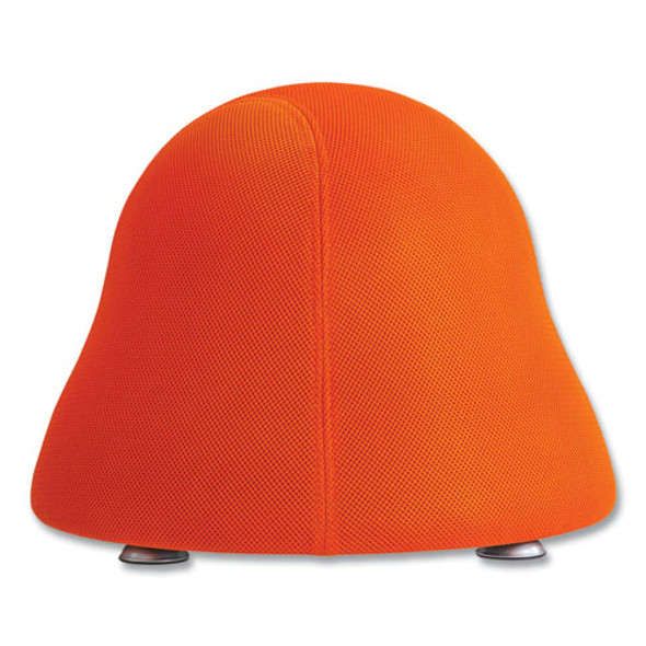 Runtz Ball Chair, Backless, Supports Up to 250 lb, Orange Fabric Seat, Silver Base