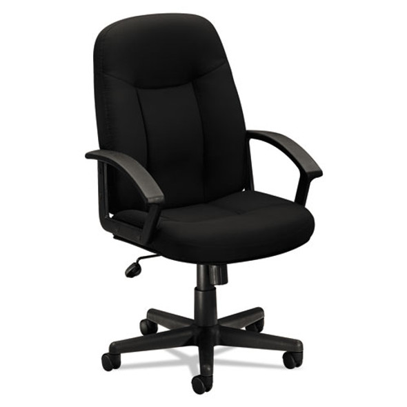 HVL601 Series Executive High-Back Chair, Supports Up to 250 lb, 17.44" to 20.94" Seat Height, Black