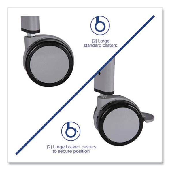 Callero Plus Treble Column Trolley Set 13, Metal, 1 Shelf, 12 F2 Deep Bins, 40.6" x 17.3" x 41.5", Silver/Translucent Frost