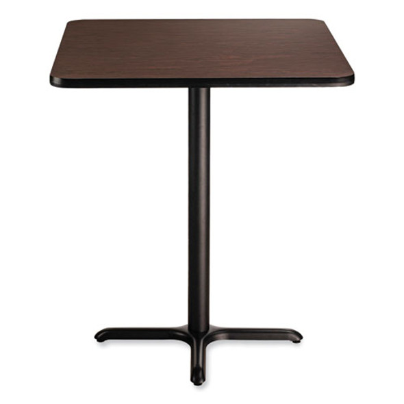 Cafe Table, 36w x 36d x 42h, Square Top/X-Base, Mahogany Top, Black Base