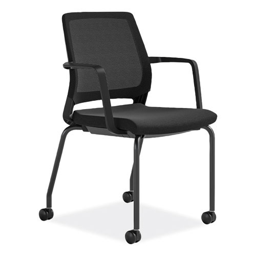 Medina Guest Chair, Supports Up to 275 lb, 18" Seat Height, Black Seat/Back/Base