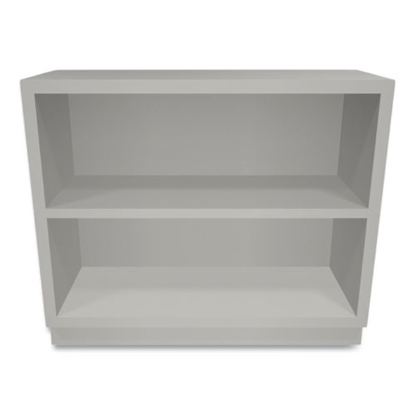 Metal Bookcase, Two-Shelf, 34.5w x 12.63d x 29h, Light Gray