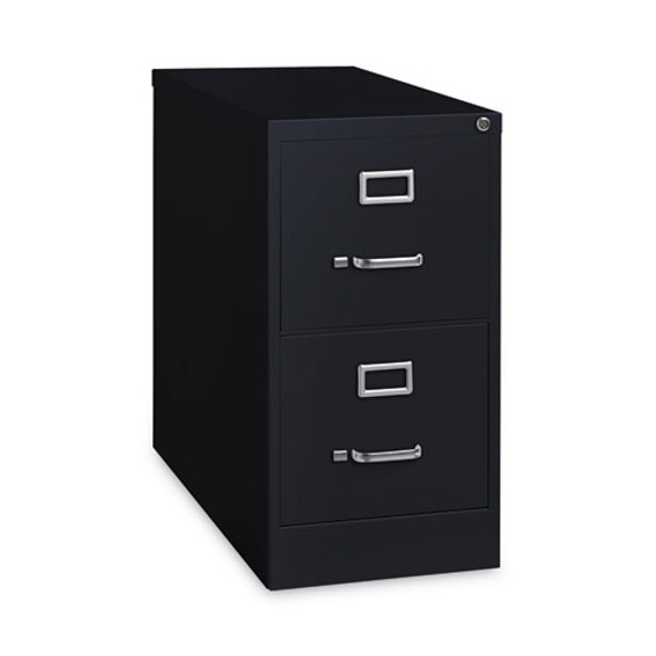 Two-Drawer Economy Vertical File, Letter-Size File Drawers, 15" x 26.5" x 28.37", Black