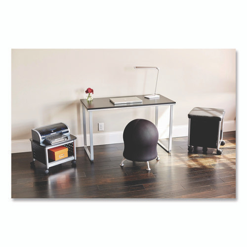 Zenergy Ball Chair, Backless, Supports Up to 250 lb, Pink Fabric Seat, Silver Base