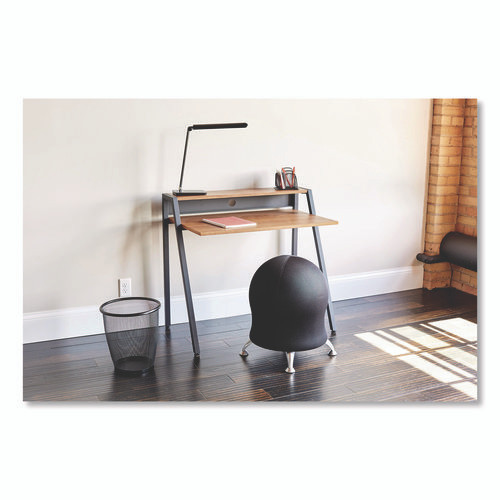 Zenergy Ball Chair, Backless, Supports Up to 250 lb, Pink Fabric Seat, Silver Base