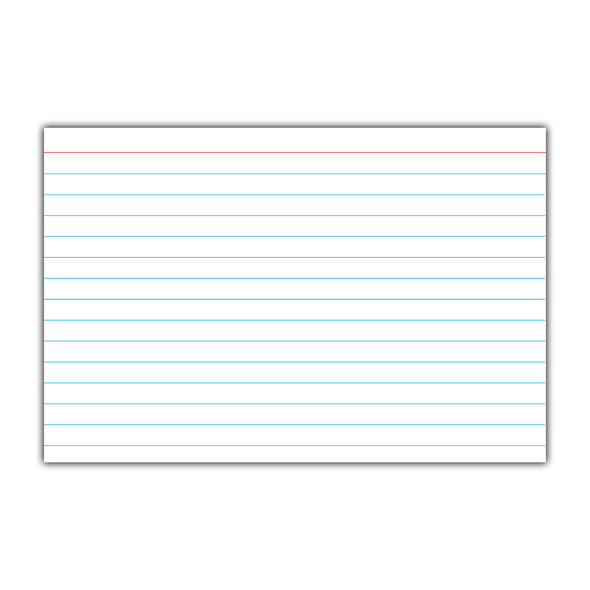 Index Cards, 4" x 6", White, Ruled, 50 Per Pack, 10 Packs