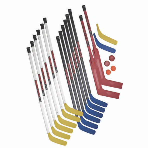 Indoor ABS Floor Hockey Set, 2 Pucks, 14 Sticks