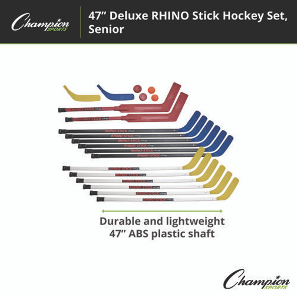 Indoor ABS Floor Hockey Set, 2 Pucks, 14 Sticks