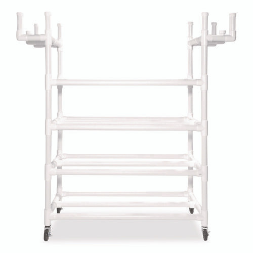 Equipment Cart, Plastic, 176 lb Capacity, 19 x 61 x 62, White