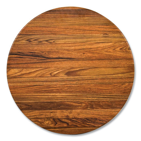 Topalit Tables, Round, 36" dia x 29"h, Teak Top, Black Iron Base/Legs