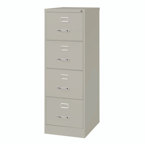 Economy Vertical File, 4 Legal-Size File Drawers, Light Gray, 18" x 25" x 52"