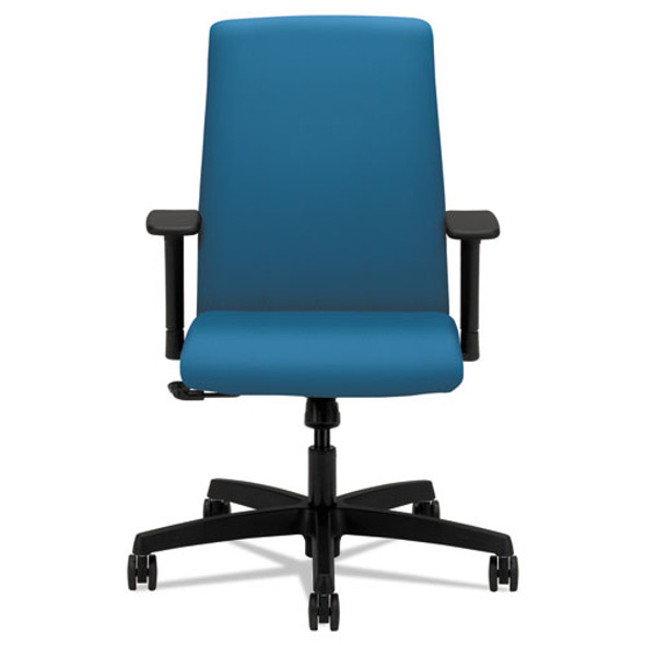 Ignition Series Fabric Low-Back Task Chair, Supports 300 lb, 17" to 22" Seat Height, Peacock Seat/Back, Black Base