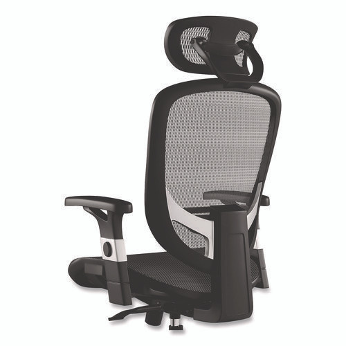 Alera Minerva Ergonomic Mesh Swivel Task Chair, Support Up to 275lb, 17.24 to 20.98 Seat Height, Black Seat/Back, Silver Base