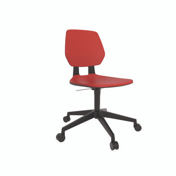 Commute Task Chair, Supports Up to 275 lbs, 18.25" to 22.25" Seat Height, Red Seat, Red Back, Black Base